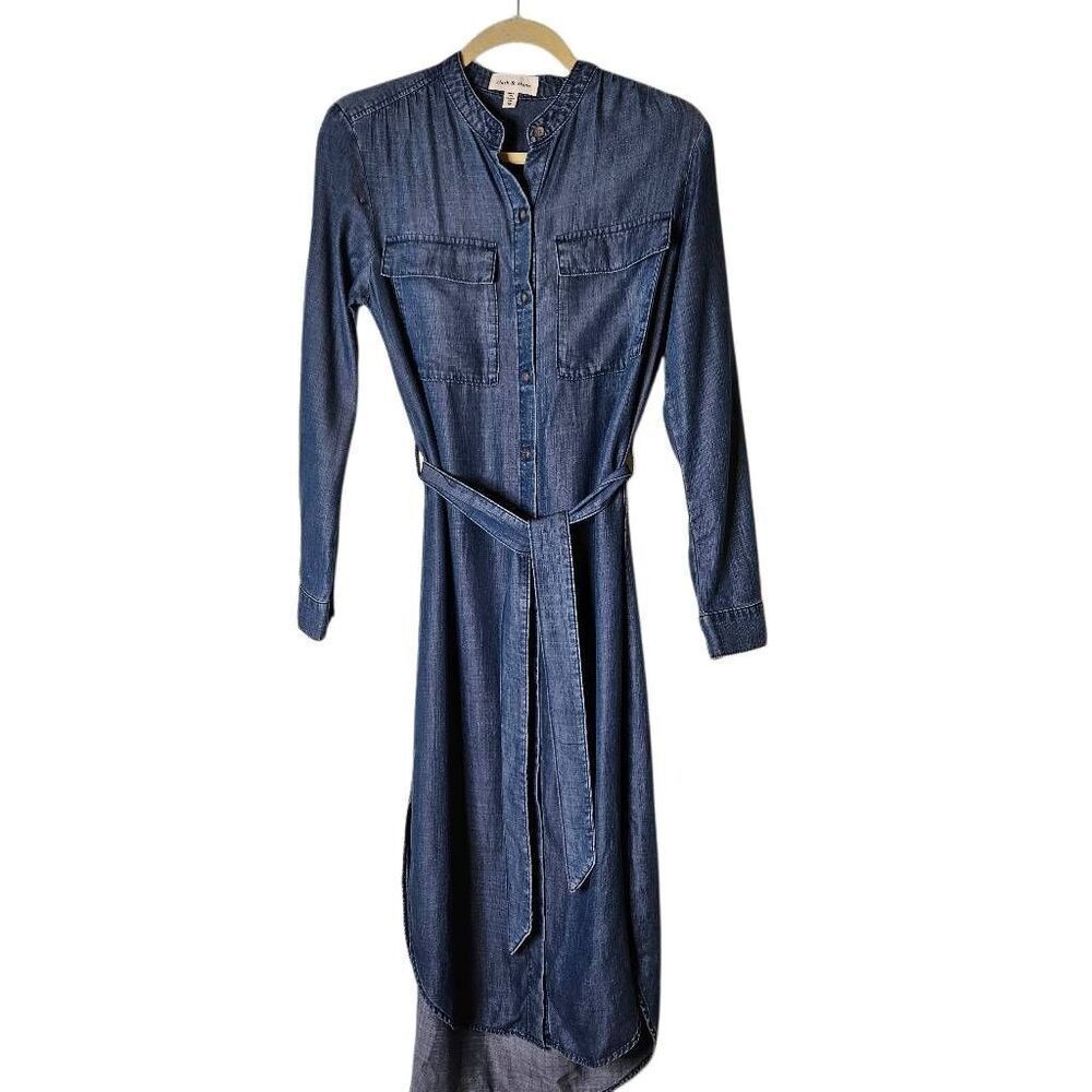 Cloth and Stone soft denim midi dress. Size XS.